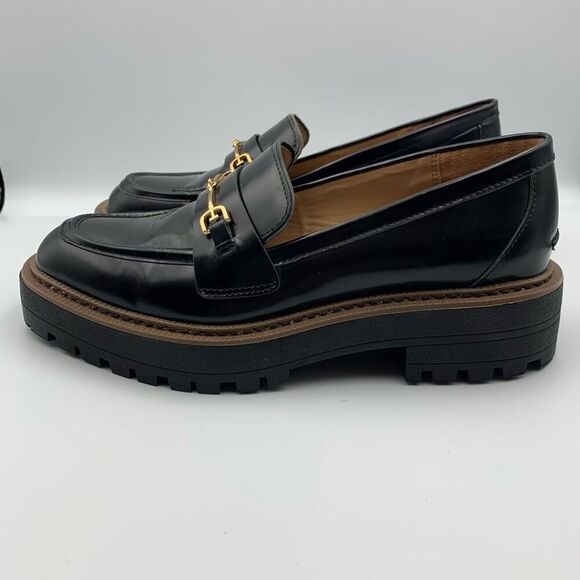 Sam Edelman Laurs Lug Sole Loafer in Black Shinny Box Size 9 - Picture 11 of 12
